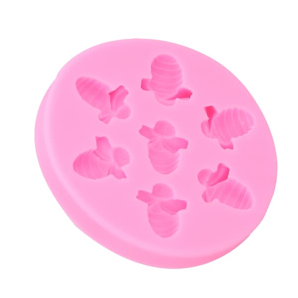Bieformet matkvalitets silikonkakeform rosa DIY bakeredskap