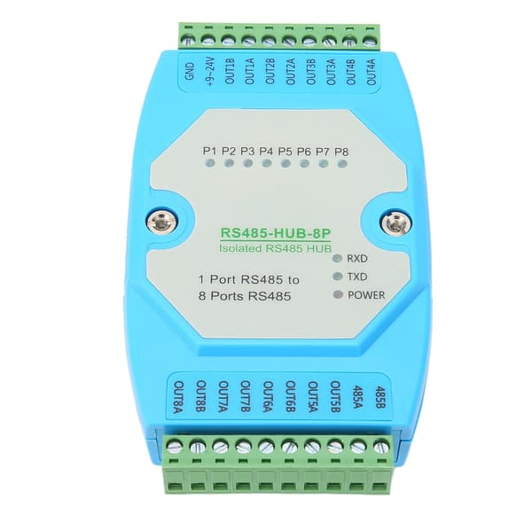 RS485 Industriel Hub 8 Porte 300 til 460800bps 32 Noder Selvtilpassende Halv Duplex Repeater Relæ Forlængelse