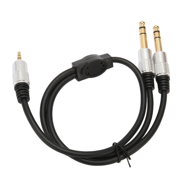 Dubbel 3,5 mm till 6,35 mm Y-splitterkabel Professionell ljudkabel för gitarrteaterutrustning högtalare