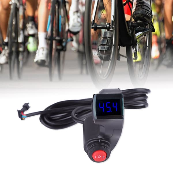 Digital LCD Tumvoltmeter 3-växlad Switch Cykel Batterispänningsdisplay