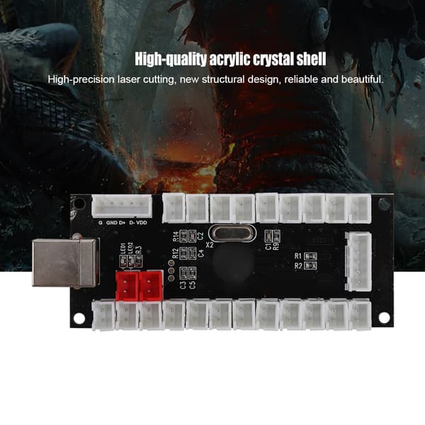 Arcade Spill USB Encoder Knappkontroller for Raspberry Pi PC Spillmaskin Svart CY 822C