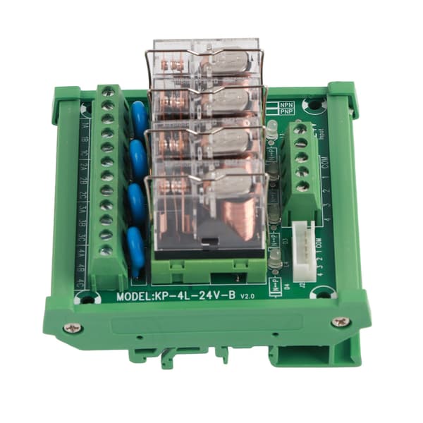 12V DC 4-kanals 16A Strömrelämodul DIN-skenfäste