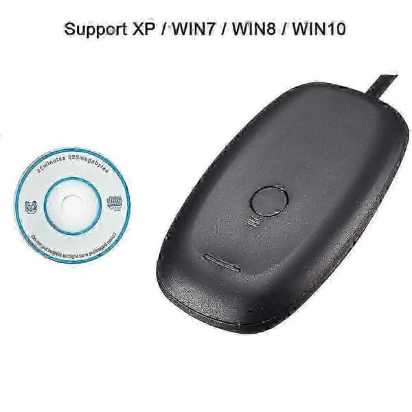360 trådløs kontroller-mottaker for PC - Windows spilladapter - Svart