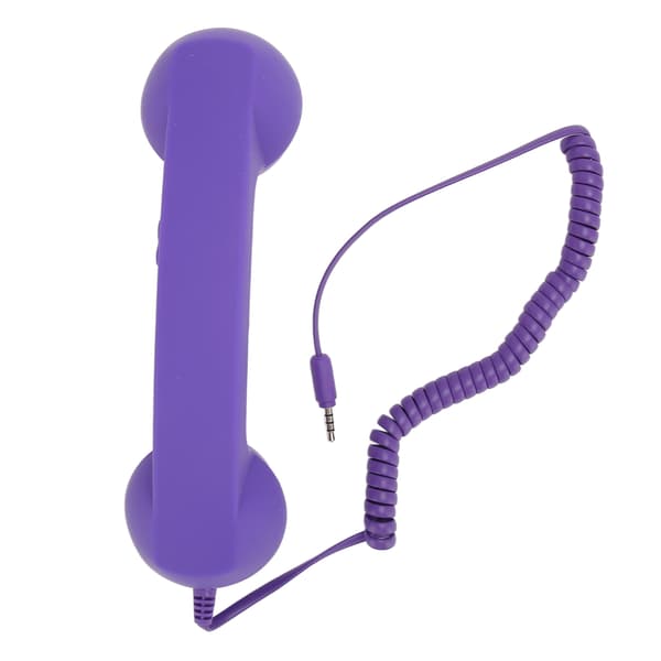 Retro Strålingssikker 3,5 mm Kablet Headset Lilla Smartphone Datamaskin