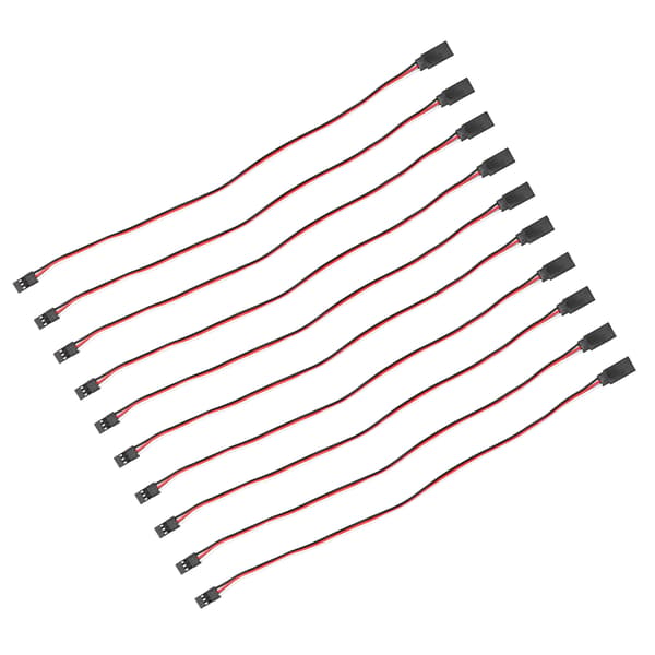 10 STK 3-bens servo-forlængerkabel Modelbil servo-driver tilslutningslinje Messing indre kerne 300 mm han til hun