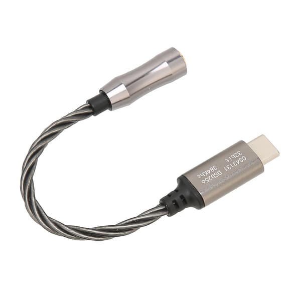 Typ C till 3,5 mm Hörlursförstärkare 15 cm 5,9 tum 120 dB Android PC Cool Gray