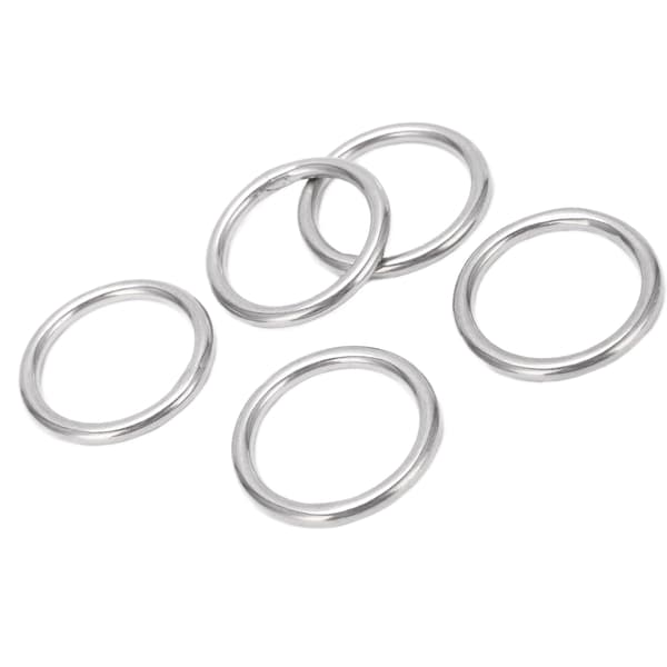 5 st Rostfritt Stål Marinkvalitet Svetsad O-ring 4x30mm för Segling Dykning Bagage