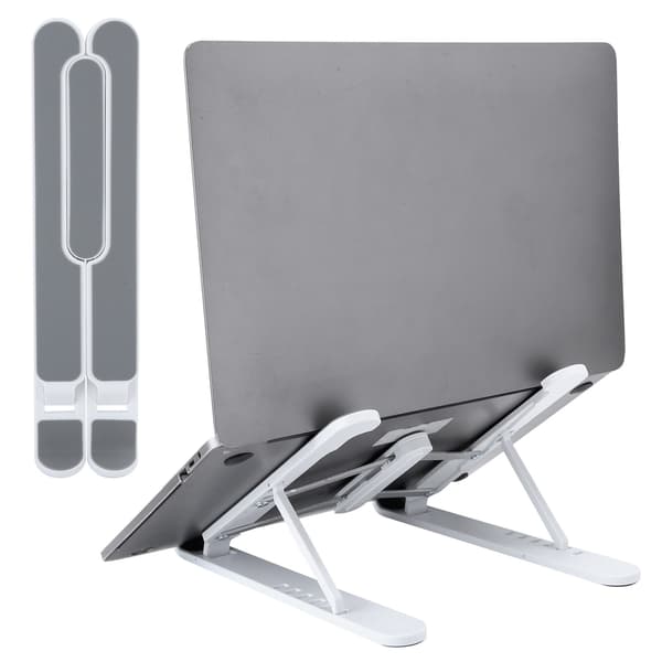 Multi Position Foldbart Notebook Stativ 11.17 Tommer Laptop Kølestøtte Base Løfteforhøjer Hvid