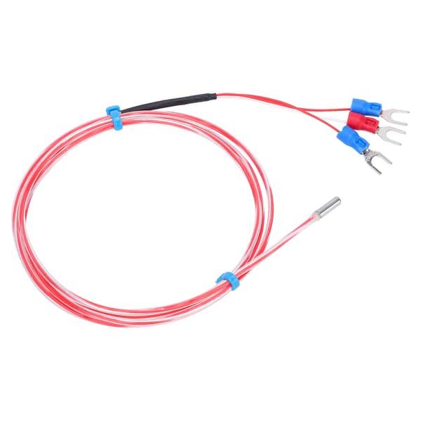 PT100 Vandtæt Temperatursensor 3 X 20 mm Termistor Temperaturføler -50 til +300℃ (5m)