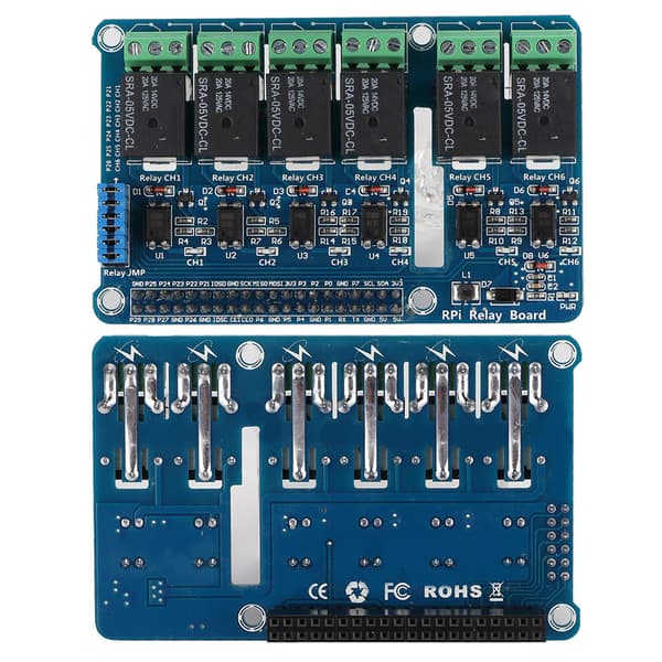 6-kanals Raspberry Pi Relæmodul Udvidelseskort til A Plus B Plus 2B 3B