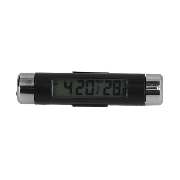 K01 Biltermometer Batteridrevet Multifunktionelt Lysende LCD Bilinstrumentbræt Ur