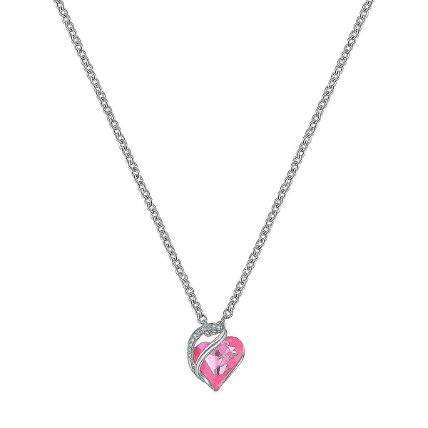 Dammode Love Heart Diamanthänge Halsband Mors Dag Present Smycken