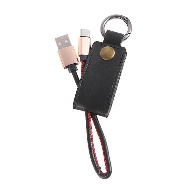 Bärbar Pu-läder USB -laddningskabel Nyckelring Datakabelkontakt för telefon (typ C)