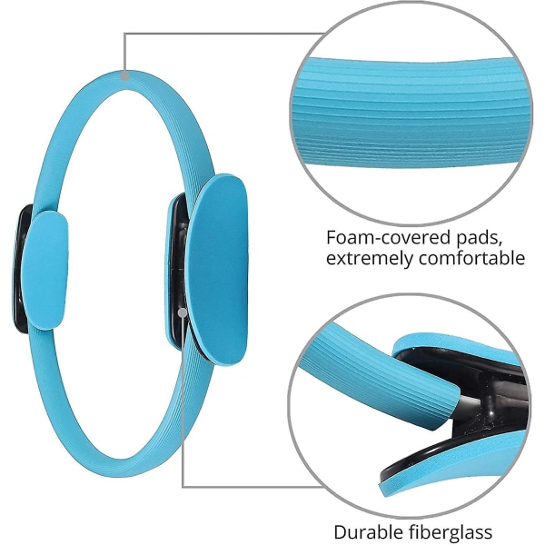Pilates Ring Magic Fitness Circle, Unbreakable Yoga Ring Pilates Fitness Circle til toning af lår Abs og ben Modstandstræning Body Sport Fitness Blue