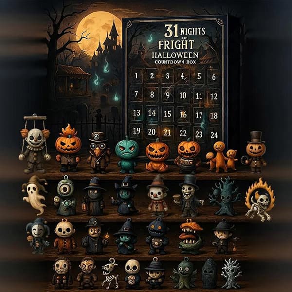 31 nætter med rædsel til Halloween Countdown Box 2025 Skræmmende dukke samleobjekter gyserfigurer til ferien 31 Days