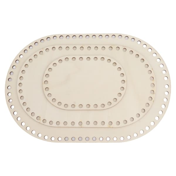 3 stk. Trækurvebund Oval Blank Solid Hæklebund DIY Kurvevævning Håndværksartikler