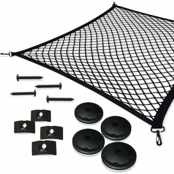 Car luggage net, 110x60cm elastic nylon trunk net protective net multi-function partition net for trunk storage