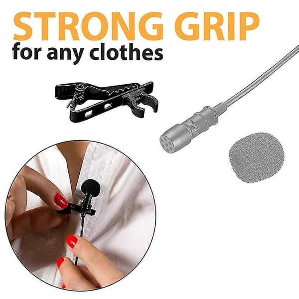 Lavalier Microphone Clips Replacement Kit Metal Clip for Online Teaching Video 3 pcs