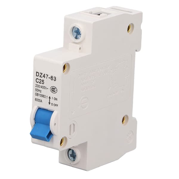 Dvärgbrytare Mini 1P MCB DIN-skenmontering 6000A Brytförmåga 230V 400V 25A