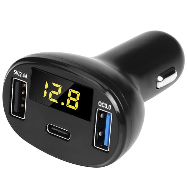 5V 2.4A QC3.0 Dobbel USB Rask Billader Sigarettenneradapter Universal