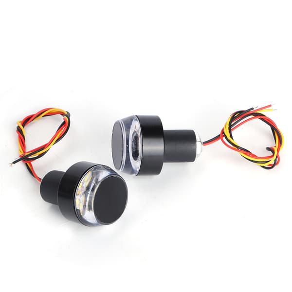 2 st Motorcykelstyre LED Blinkers Indikator Ändgrepp Sidomarkering Vit Rött Ljus