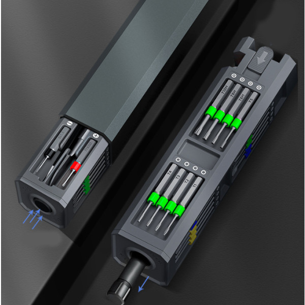 31 i 1 præcisions forlænget skruetrækker adskillelse Multifunktionsværktøjssæt Arbejdsbesparende alsidig mobiltelefonreparationsskruetrækker