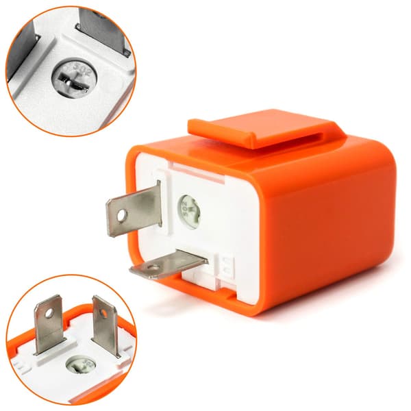 Universal 12V 2-pin flasher relay, motorcycle LED turn signal indicator flasher relay speed adjustable, 2 pcs