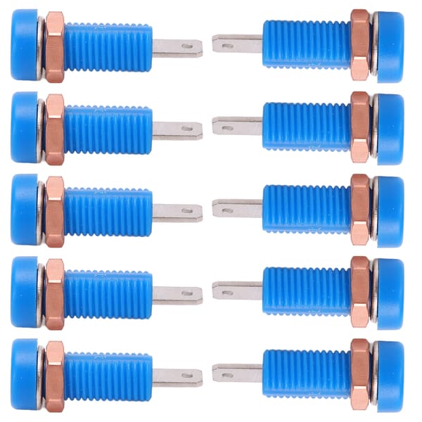10 stk. 4 mm bananstikfatningsmontering Bindepost-stikadapterpanel Blå til elektroniske instrumenter