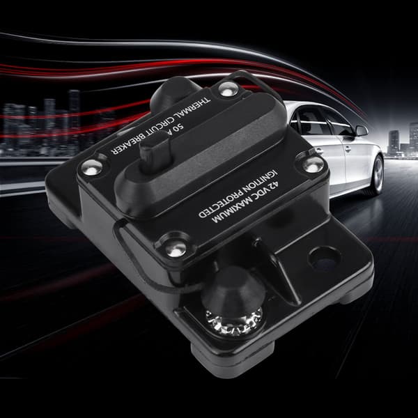 DC12V-42V Bil Stereo Audio Inline Strömbrytare Manuell Återställning (50A)