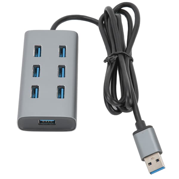 USB 3.0 Hub 7 Portar 5Gbps Aluminiumlegering Portabel Adapter för PC Laptop