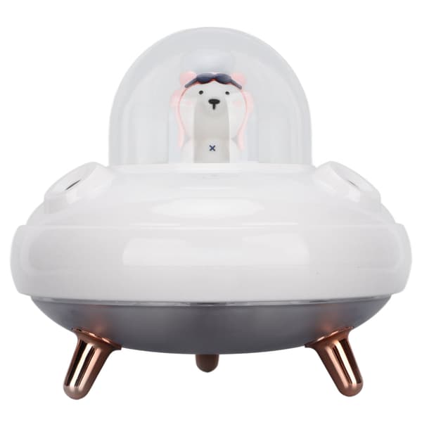 UFO Söt Mini Luftfuktare 500ml Dubbla Munstycken Sval Mist för Kontor Resor Sovrum Babyrum Bil Vit
