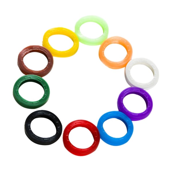 24 stk lyse farvede silikone nøglehætter Ærmring nøglehætter Elastiske nøglemærker Nøgleidentifikator Kodningsringe (tilfældig farve)