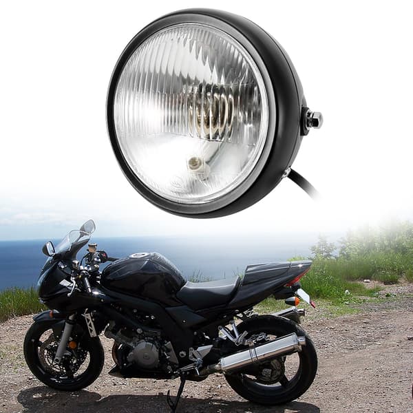 Universal Motorcykel Retro Sort Skal Hvid Linse Forlygte Frontlygte til GN125