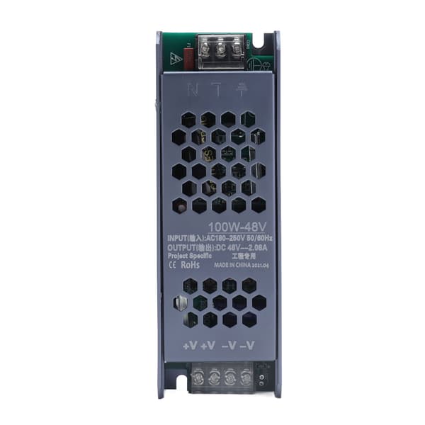 LED Switching Power Supply Driver Magnetisk Lys Transformator 48V AC180-250V 100W 2.08A Svart Lang Stripe