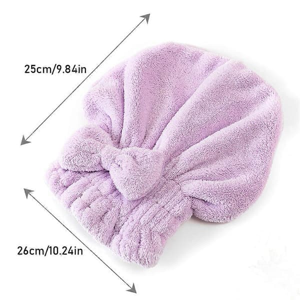 Mikrofiber Hårtørringshåndklæde Wrap Superabsorberende Tykt Hurtigtørrende Shampoo Håndklæde til Kvinder Pink