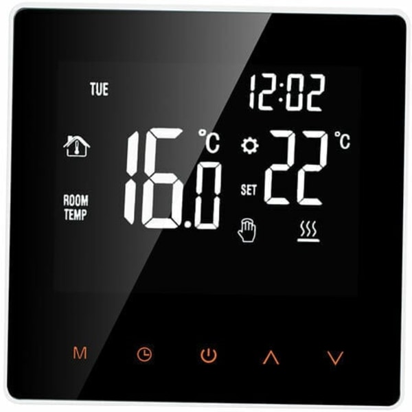 Smart vatten/gastermostat Digital panna temperaturkontroll LCD pekskärm Programmerbar vecka Frostskydd Vatten Hea