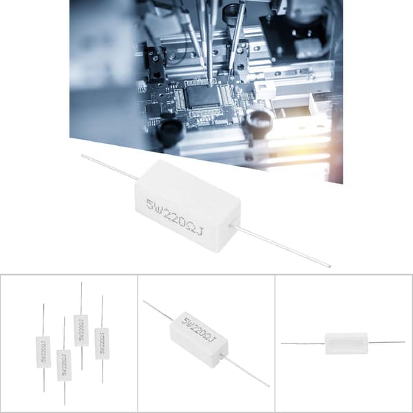 10 stk. 5W 220R Cementmodstand 5% Tolerance Effektmodstand Elektroniske komponenter