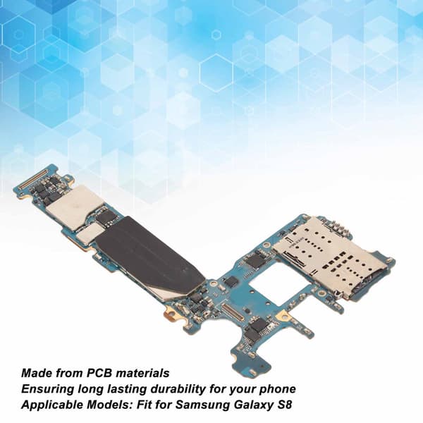 Samsung Galaxy S8 US Version Motherboard Unlock PCB Præcis Størrelse 64GB Hukommelse