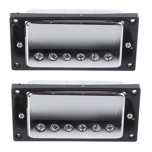 Elgitarr Pickup Metall Dubbelspole för LP Svart Ram Pickup Gitarrdelar Ersättning Silver