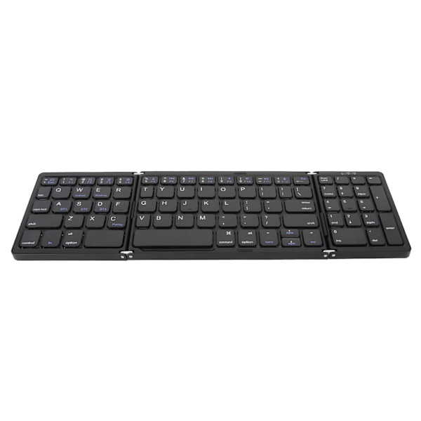 Bluetooth Trådløst Triple Foldbart Tastatur Multi-Enhedsforbindelse til Laptop Tablet Telefon Sort