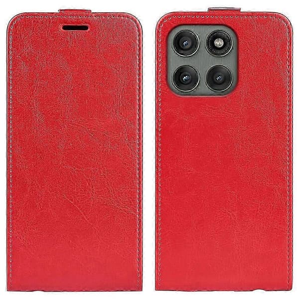 Compatible Case for Motorola Edge 60 Pro 5G with Card Slots Vertical Flip Leather Case Red