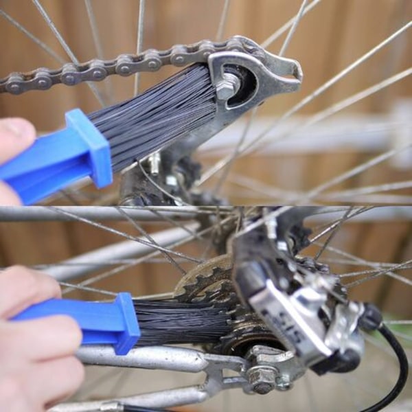 Fonepro 1 stk cykel- og motorcykelrengøringsbørster, cykel- og motorcykelkædebørste til fjernelse af snavs, kraftig nylon