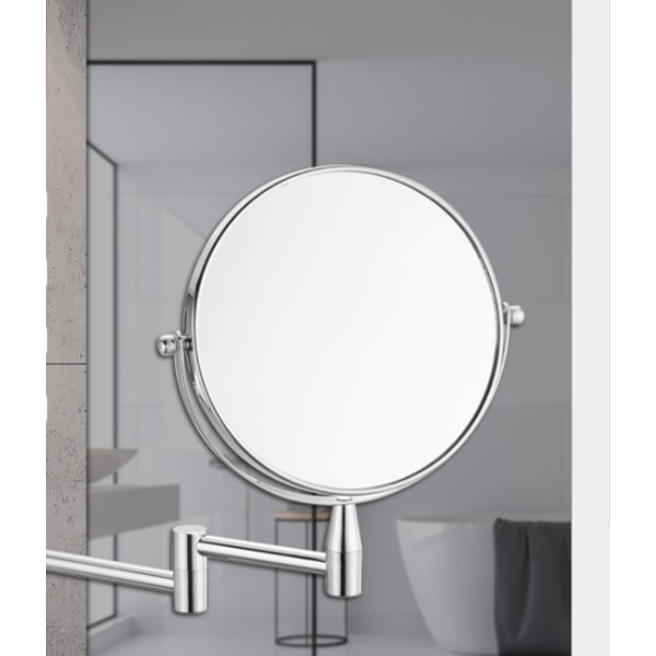 Skønhedsspejl til badeværelset, vægmonteret, udtrækkeligt sammenklappeligt skønhedsspejl, dobbeltsidet højopløsningsfrit skønhedsspejl (7-tommer enkelt version,
