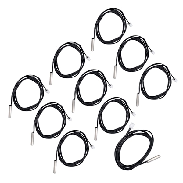 10 stk. NTC termistor temperatursensor probe 5x25mm sylindrisk hode B3950 20K