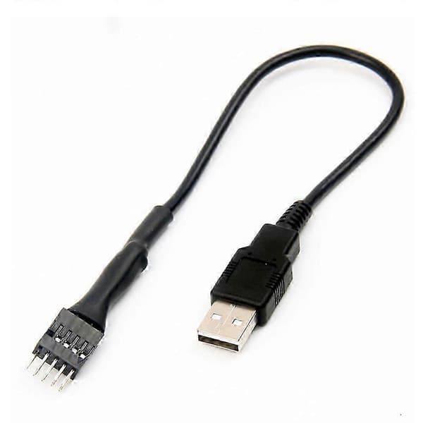 9-bens han til ekstern USB A han PC bundkort intern dataforlængerkabel 20cm-Yvan Black