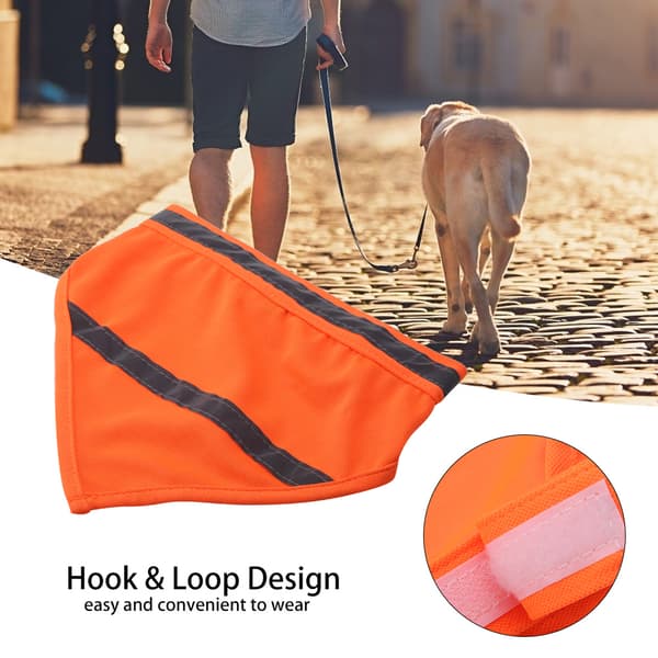 Reflekterande Halsduk Krage Haklapp för Hundvalp (Fluorescerande Orange L)