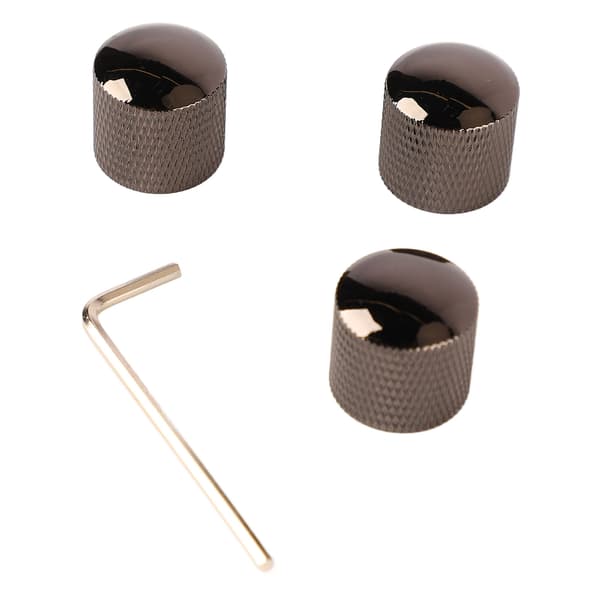 3 st Gitarr Dubbla Staplade Rattar Tonkontroll Metallratt Ersättning för Elgitarr Bas GD107 Svart