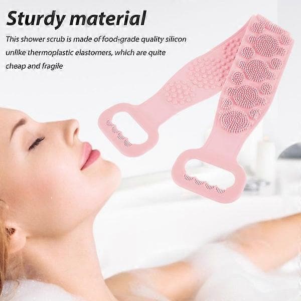 Double-sided silicone back scrubber with handle