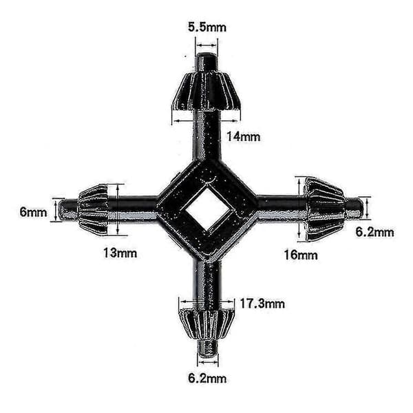 Universell Chuck Key 4-i-1 Multifunksjons Drill Chuck Key 4-i-1 Drillverktøy, Drill Chuck Key, Chuck Key