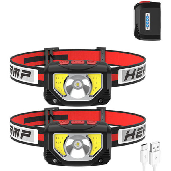 Pack Mini Induktion USB laddare, Lättvikts COB-strålkastare för Night Racing, Röda LED-strålkastare